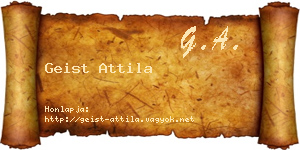 Geist Attila névjegykártya